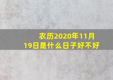 农历2020年11月19日是什么日子好不好