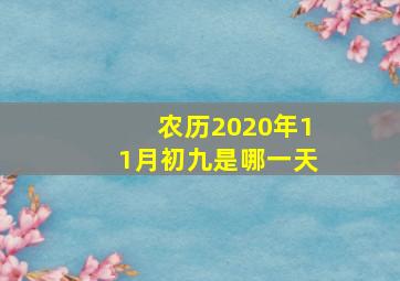 农历2020年11月初九是哪一天