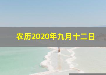 农历2020年九月十二日