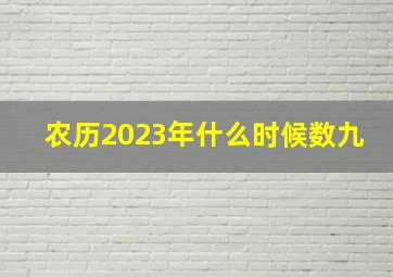 农历2023年什么时候数九