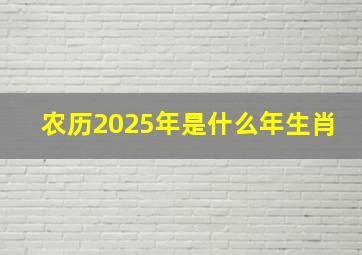 农历2025年是什么年生肖