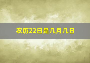 农历22日是几月几日