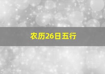 农历26日五行