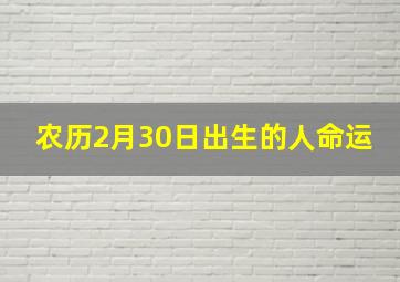 农历2月30日出生的人命运