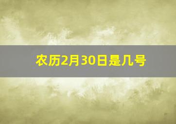 农历2月30日是几号