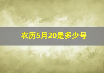 农历5月20是多少号