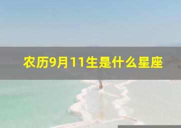 农历9月11生是什么星座