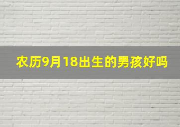 农历9月18出生的男孩好吗