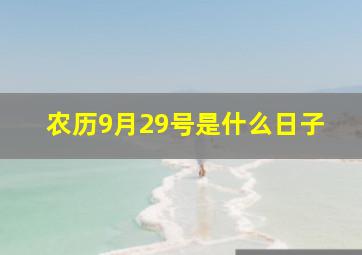 农历9月29号是什么日子