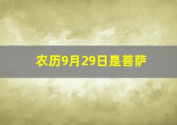 农历9月29日是菩萨