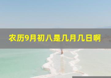 农历9月初八是几月几日啊