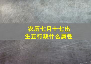 农历七月十七出生五行缺什么属性