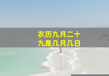 农历九月二十九是几月几日