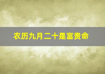 农历九月二十是富贵命