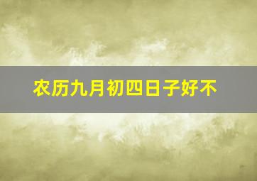 农历九月初四日子好不