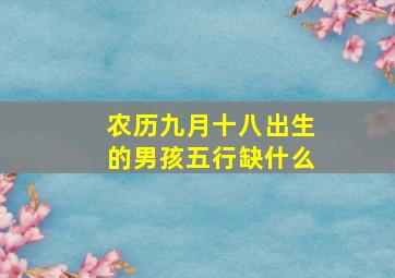 农历九月十八出生的男孩五行缺什么