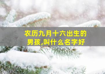 农历九月十六出生的男孩,叫什么名字好