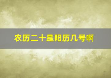 农历二十是阳历几号啊