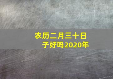 农历二月三十日子好吗2020年