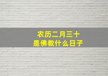 农历二月三十是佛教什么日子