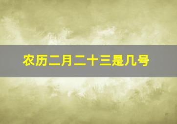 农历二月二十三是几号