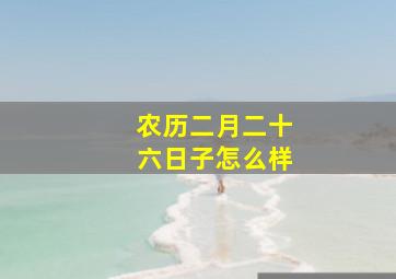 农历二月二十六日子怎么样