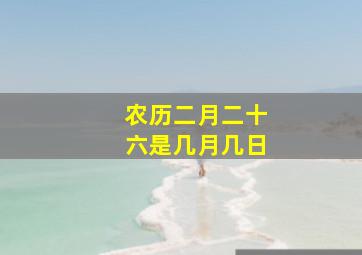 农历二月二十六是几月几日