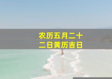 农历五月二十二日黄历吉日