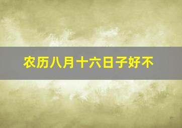 农历八月十六日子好不