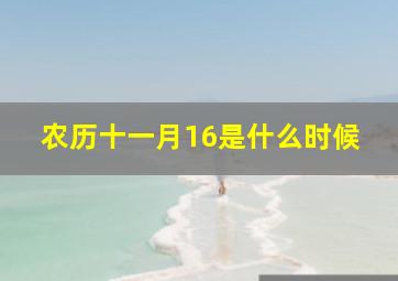 农历十一月16是什么时候