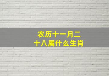 农历十一月二十八属什么生肖