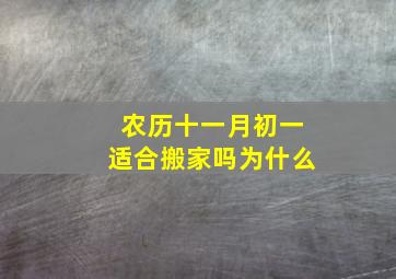 农历十一月初一适合搬家吗为什么