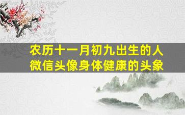 农历十一月初九出生的人微信头像身体健康的头象