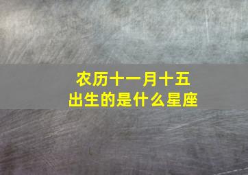 农历十一月十五出生的是什么星座