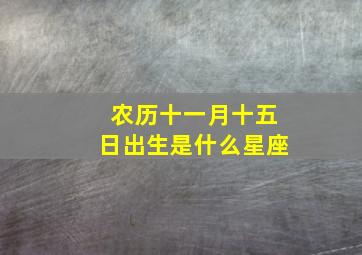 农历十一月十五日出生是什么星座