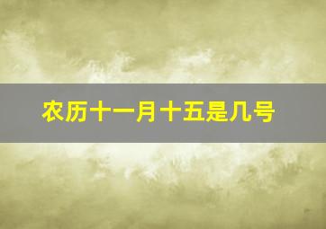 农历十一月十五是几号