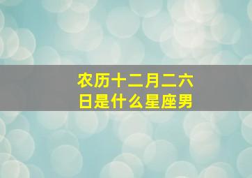 农历十二月二六日是什么星座男