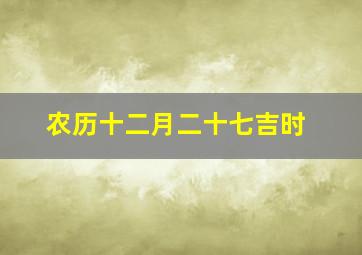 农历十二月二十七吉时