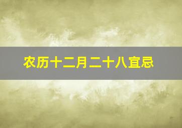 农历十二月二十八宜忌