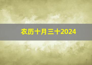 农历十月三十2024