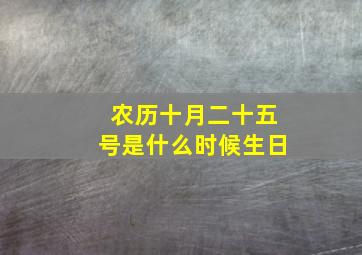 农历十月二十五号是什么时候生日