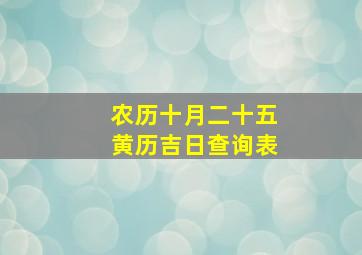 农历十月二十五黄历吉日查询表