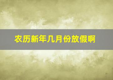 农历新年几月份放假啊