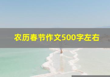 农历春节作文500字左右