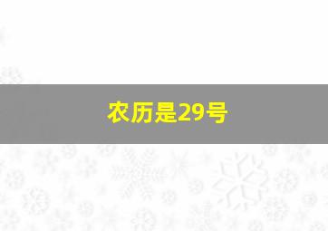 农历是29号