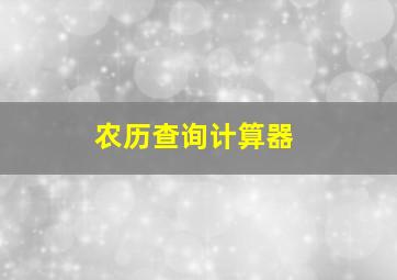 农历查询计算器