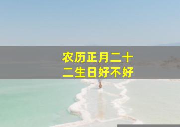 农历正月二十二生日好不好