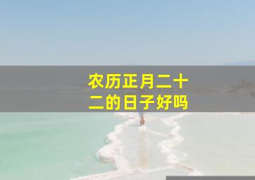 农历正月二十二的日子好吗