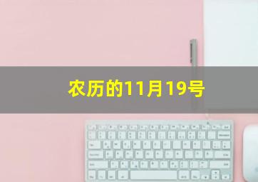 农历的11月19号