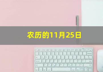 农历的11月25日